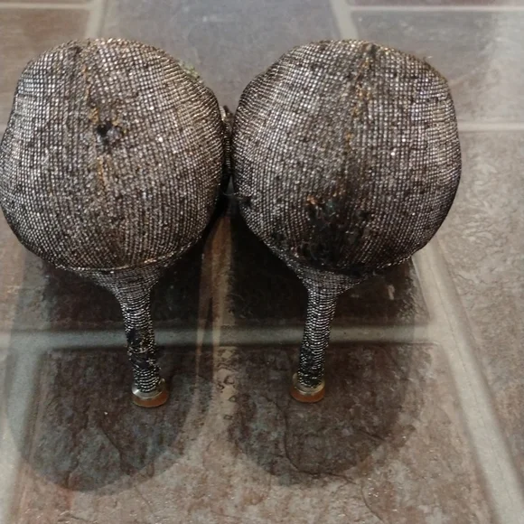 manolo blahnik hangisi crystal glitter pump heel size 36.5 size 6 - Picture 4 of 17